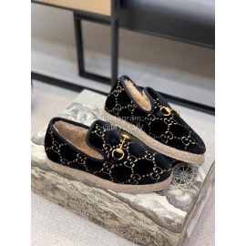 Gucci Autumn Winter Warm Casual Shoes For Women Black