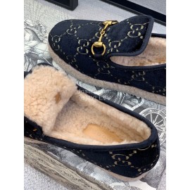 Gucci Autumn Winter Warm Casual Shoes For Women Black