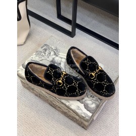 Gucci Autumn Winter Warm Casual Shoes For Women Black