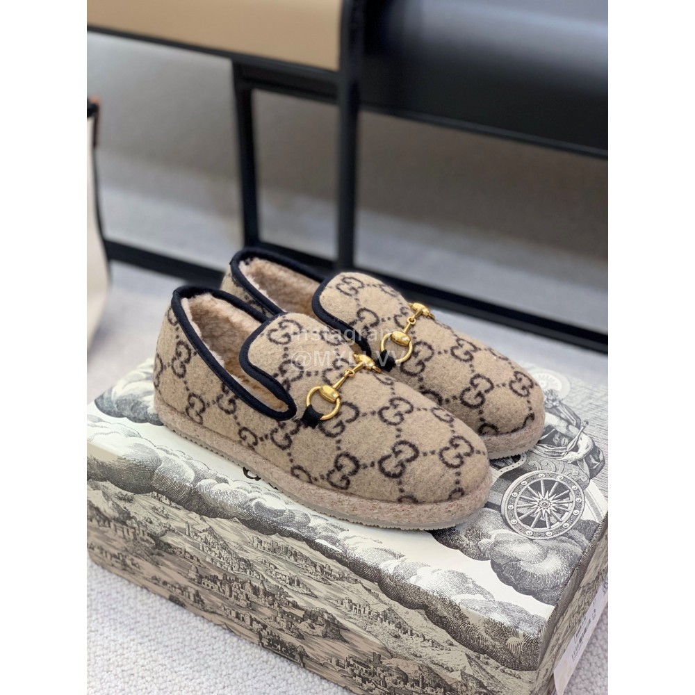Gucci Autumn Winter Warm Casual Shoes For Women Coffee