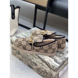 Gucci Autumn Winter Warm Casual Shoes For Women Coffee
