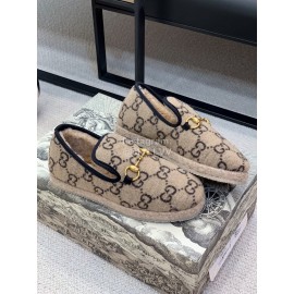 Gucci Autumn Winter Warm Casual Shoes For Women Coffee