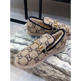Gucci Autumn Winter Warm Casual Shoes For Women Coffee