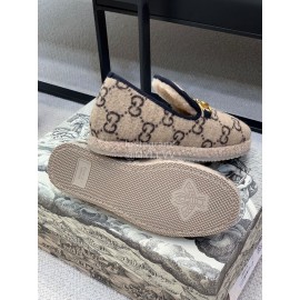 Gucci Autumn Winter Warm Casual Shoes For Women Coffee