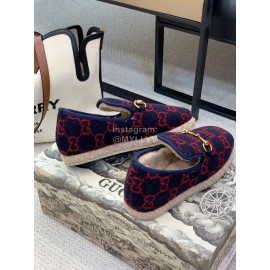 Gucci Autumn Winter Warm Casual Shoes For Women Dark Blue