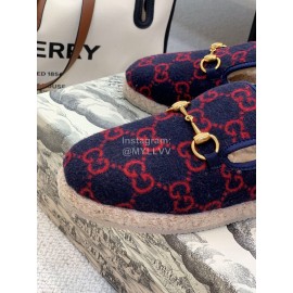 Gucci Autumn Winter Warm Casual Shoes For Women Dark Blue