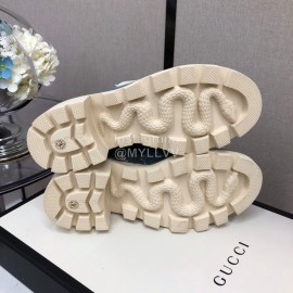 Gucci Autumn Winter New Zipper Side High Top Shoes Blue