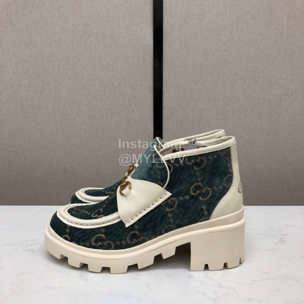 Gucci Autumn Winter New Zipper Side High Top Shoes Green