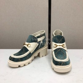 Gucci Autumn Winter New Zipper Side High Top Shoes Green