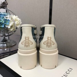 Gucci Autumn Winter New Zipper Side High Top Shoes Green