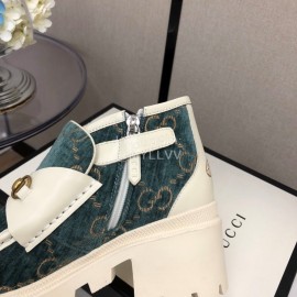 Gucci Autumn Winter New Zipper Side High Top Shoes Green