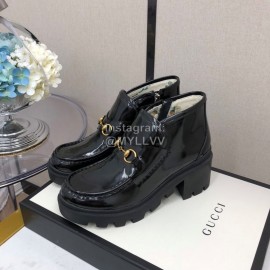 Gucci Autumn Winter New Zipper Side High Top Shoes Black