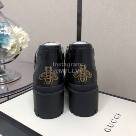 Gucci Autumn Winter Black New Zipper Side High Top Shoes 