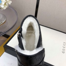 Gucci Autumn Winter Black New Zipper Side High Top Shoes 