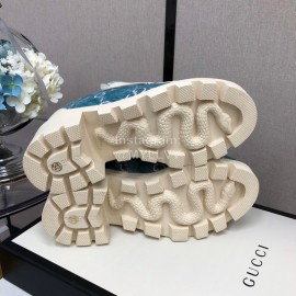 Gucci Autumn Winter Blue New Zipper Side High Top Shoes 