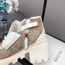 Gucci Autumn Winter Coffee New Zipper Side High Top Shoes 