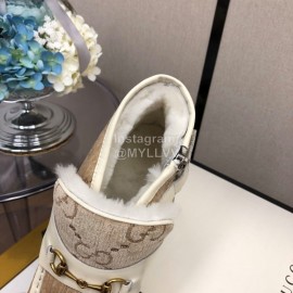 Gucci Autumn Winter Coffee New Zipper Side High Top Shoes 