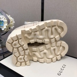 Gucci Autumn Winter Coffee New Zipper Side High Top Shoes 