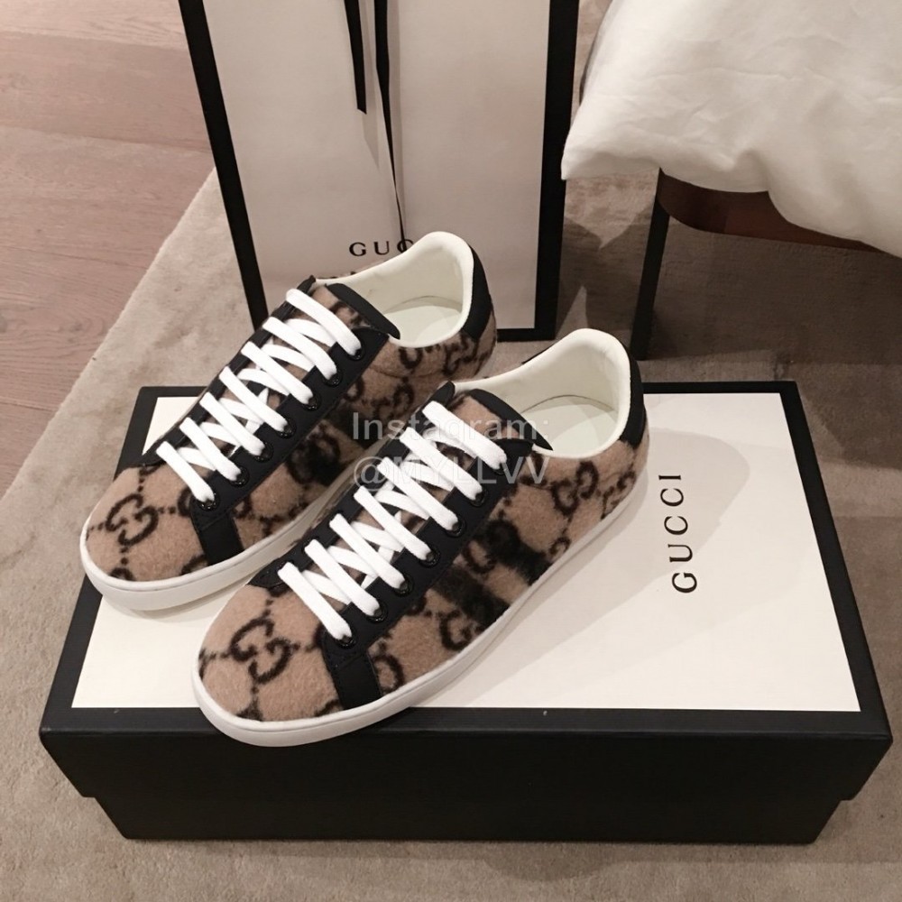 Gucci Classic Soft Sheepskin Casual Shoes For Men And Women Coffee