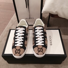 Gucci Classic Soft Sheepskin Casual Shoes For Men And Women Coffee