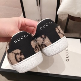 Gucci Classic Soft Sheepskin Casual Shoes For Men And Women Coffee