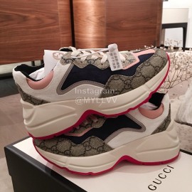 Gucci Classic Printed Thick Soles Sneakers For Women Pink