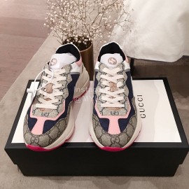 Gucci Classic Printed Thick Soles Sneakers For Women Pink