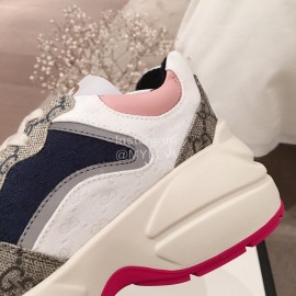 Gucci Classic Printed Thick Soles Sneakers For Women Pink