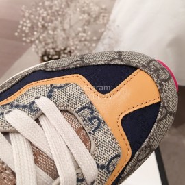 Gucci Classic Printed Thick Soles Sneakers For Women Brown