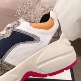 Gucci Classic Printed Thick Soles Sneakers For Women Brown