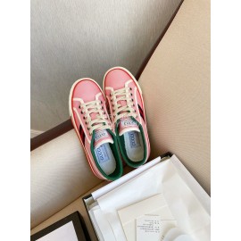 Gucci 1983 × Disney Series Pink Canvas Shoes For Men And Women