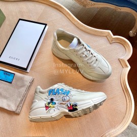 Gucci Classic Rhyton Printed Sneakers For Men And Women