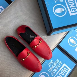 Gucci Classic Sheepskin Copper Horse Buckle Shoes Red