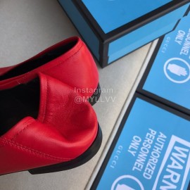 Gucci Classic Sheepskin Copper Horse Buckle Shoes Red