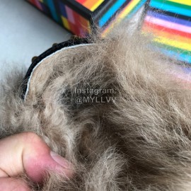 Gucci Winter Cow Leather Velvet Shoes For Women Black