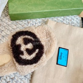 Gucci Winter Lamb Wool Slippers For Women Beige