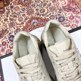Gucci Calf Leather Thick Soles Sneakers For Men And Women White