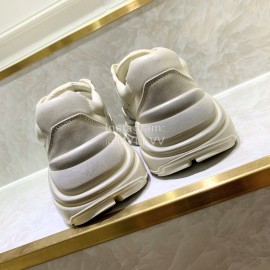 Gucci Calf Leather Thick Soles Sneakers For Men And Women White