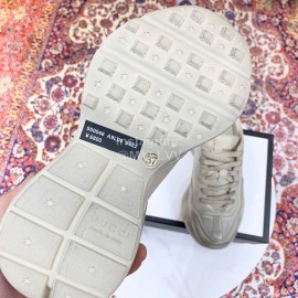 Gucci Calf Leather Thick Soles Sneakers For Men And Women White