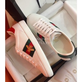Guchi Embroidered Leather Casual Shoes For Men And Women