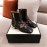 Gucci Autumn Winter Leather Square Head High Heel Boots