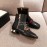 Gucci Autumn Winter Leather Square Head High Heel Boots