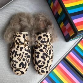 Gucci Winter Leather Lamb Muller Shoes For Women