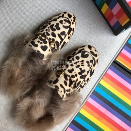 Gucci Winter Leather Lamb Muller Shoes For Women