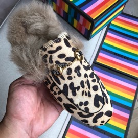 Gucci Winter Leather Lamb Muller Shoes For Women