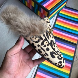 Gucci Winter Leather Lamb Muller Shoes For Women