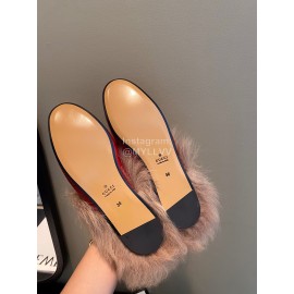 Gucci Classic Lambskin Wool Muller Shoes For Women Red