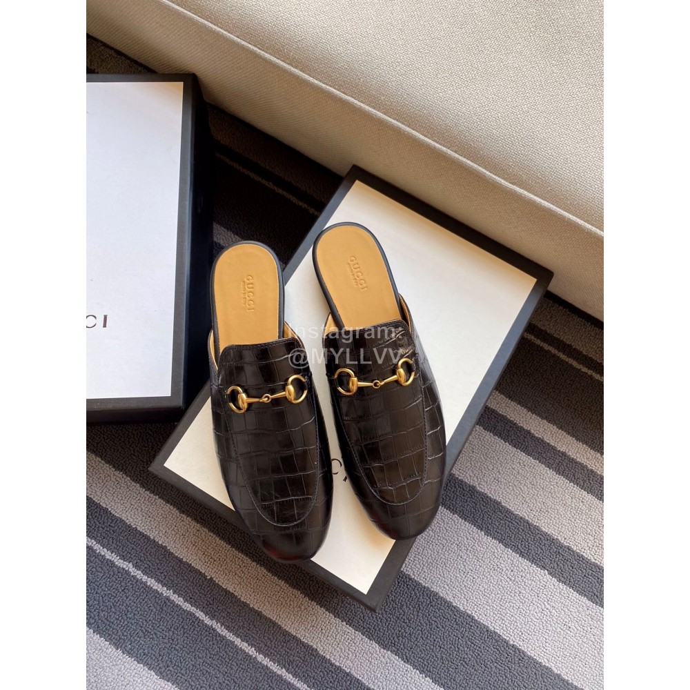 Gucci Fashion Black Leather Sandals For Women