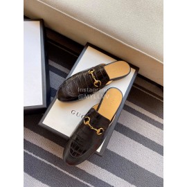 Gucci Fashion Black Leather Sandals For Women