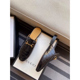 Gucci Fashion Black Leather Sandals For Women